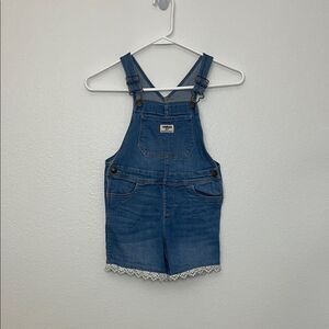 OshKosh B’gosh - Girls Overall Shortalls with Lace Detail 5T